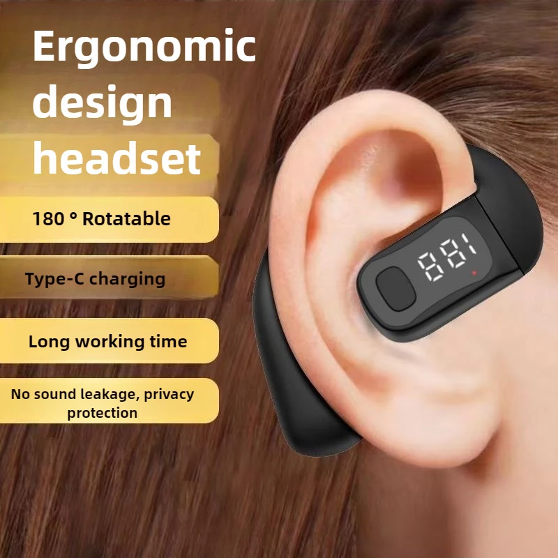 

B01 Bluetooth Headset Left and Right Ear Rotatable Earbuds Digital Display Not in Ear Wireless Ear Hanging Earphones 2025