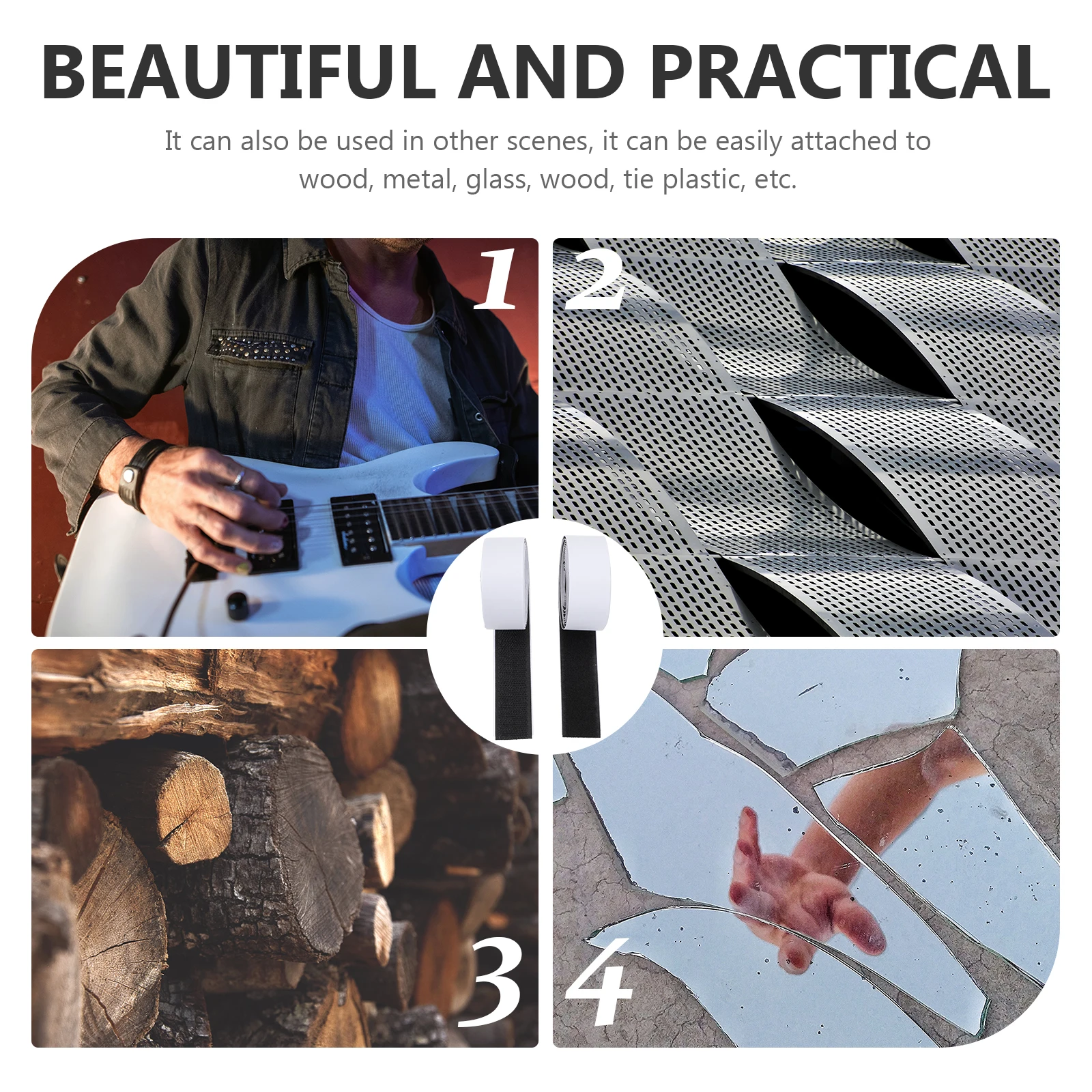 

2pcs Electric Guitar Effector Pedal Board White Accessories Protective Stickers Self Adhesive Hook Loop Guitar Parts Accessories