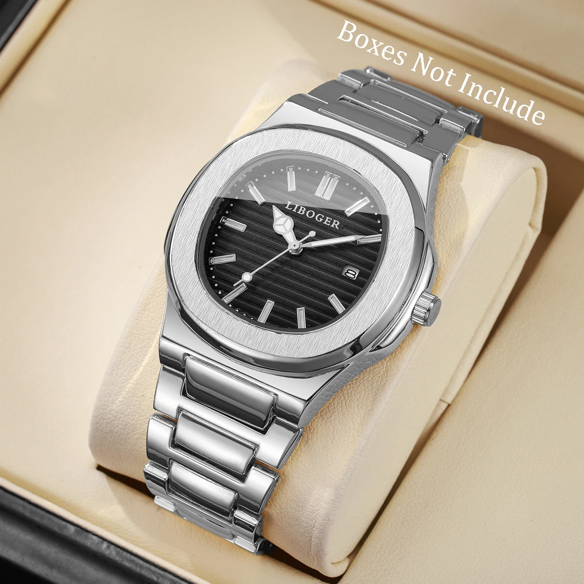 1Pcs Men's Gift Watch Versatile High Value Square Scale Calendar Dial Trendy Fashion Quartz Watch ( Box not included)