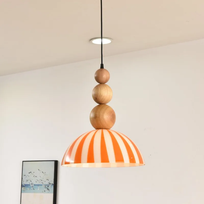 

Circus Style Pendant Lights Wooden Hanging Lamp Bedroom Restaurant Creative Colors Art Interior Decoration Suspension Chandelier