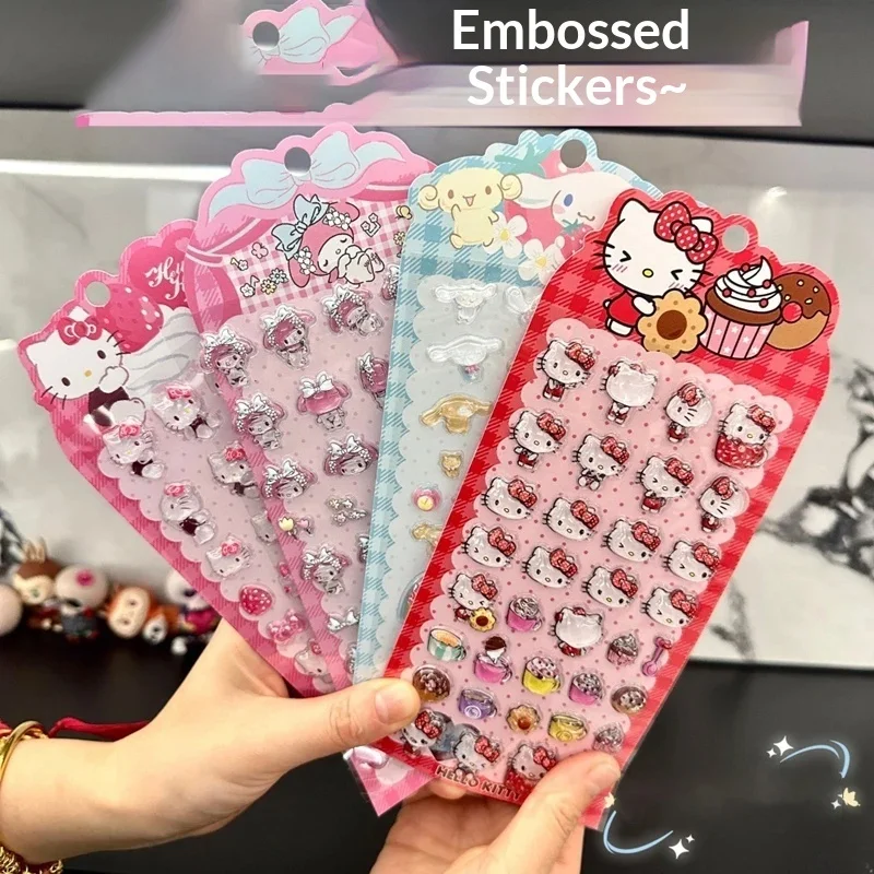 

8 листов 3D-наклеек с объемным рельефом, милые мультяшные декоративные наклейки для чехлов телефонов, ноутбуков, DIY-поделок и украшения