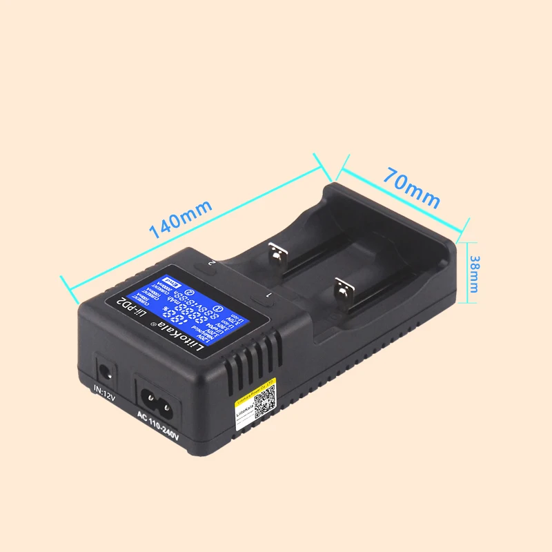 Pengisi daya baterai LiitoKala Lii-PD2 18650 untuk 3.7V Li-ion 18650/18500/16340/26650/21700 /20700/18350/CR123A 1.2V Baterai + mobil