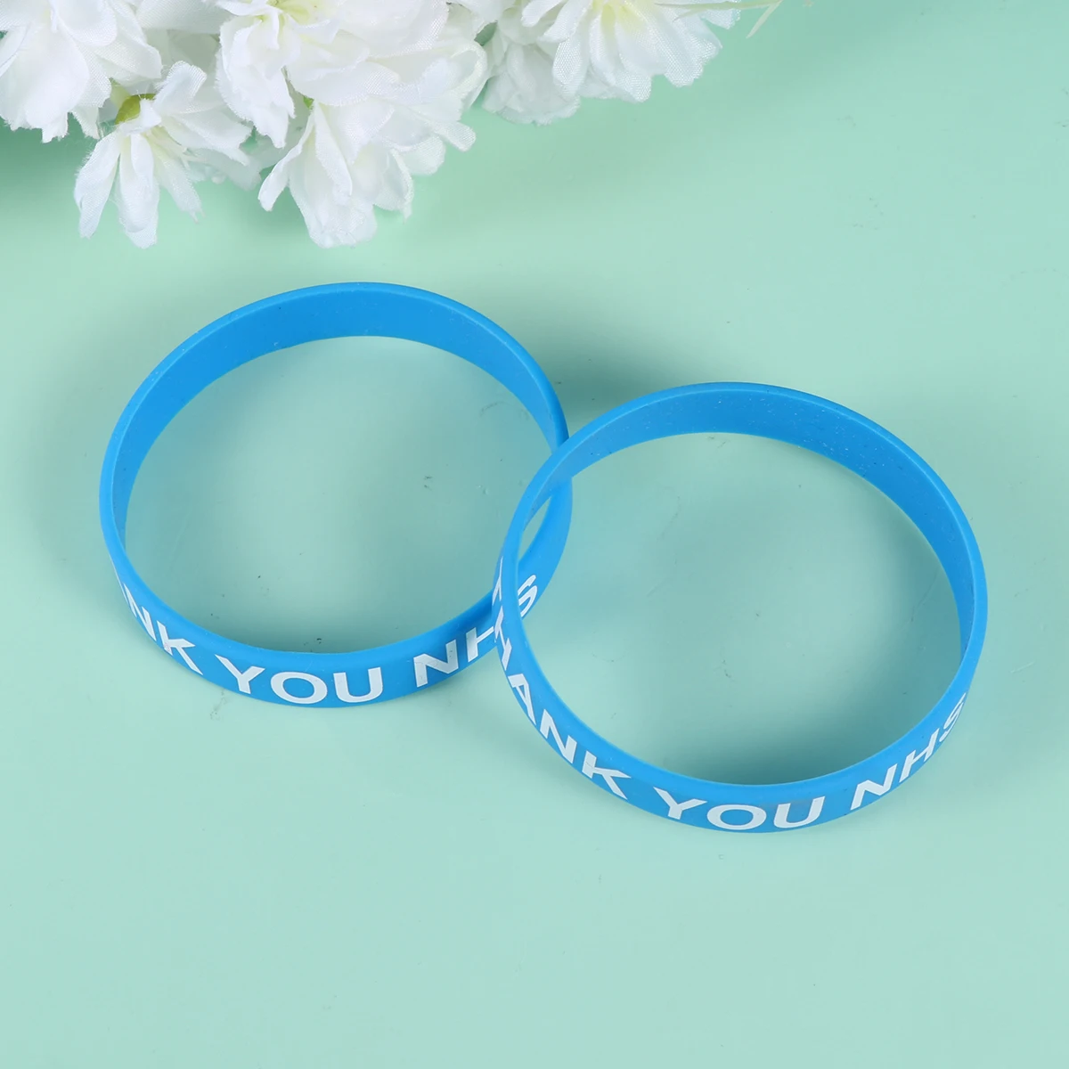 

2Pcs s Comfortable Silicone Wrist Straps Decorative Colorful Sky Blue Keychains Wrist Straps Decorative Soft