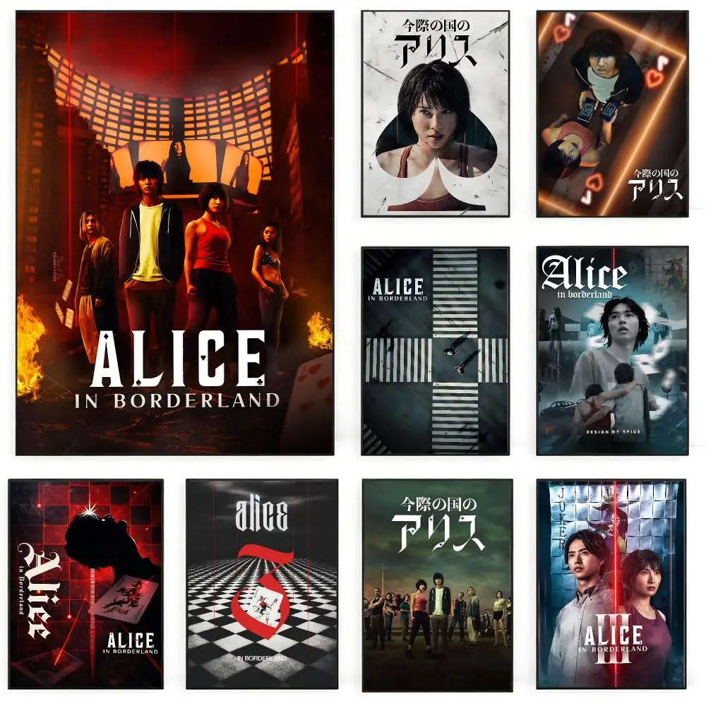 Tvshow Alice in BorderlandS Poster Poster Nordic HD Self-Adhesive Wall Sticker Home Café Bedroom Living Room Art Decor Gift