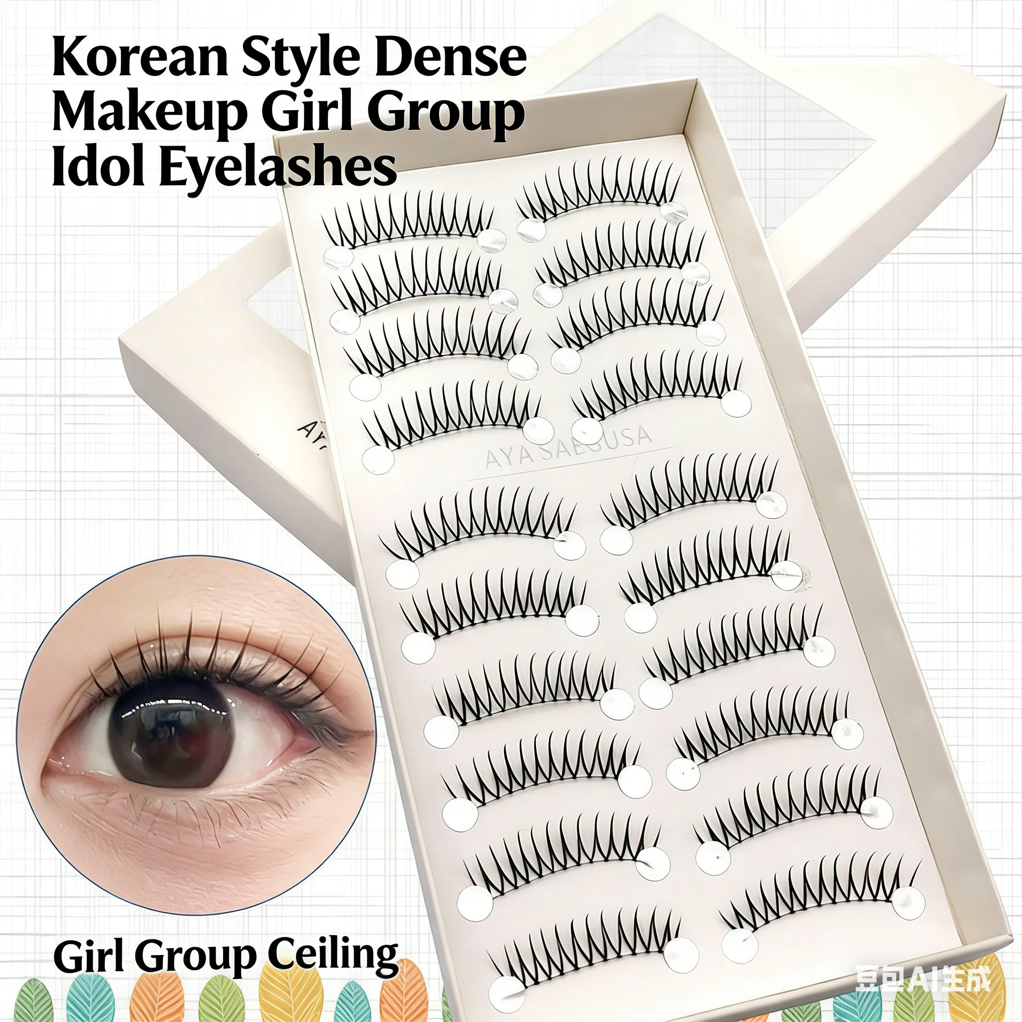 10 Pairs New Korean K-pop Girl Group False Eyelashes Natural Thin Band Eyelashes Japanese Simulation Lashes Clusters Extensions