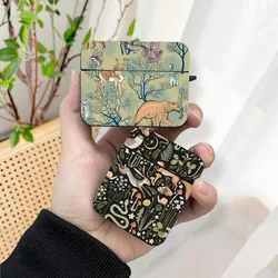 Animal Floral AirPods Case Black Wireless Bluetooth Earphone Case for Apple Airpods 1 2 3 Pro 2 Protective Case