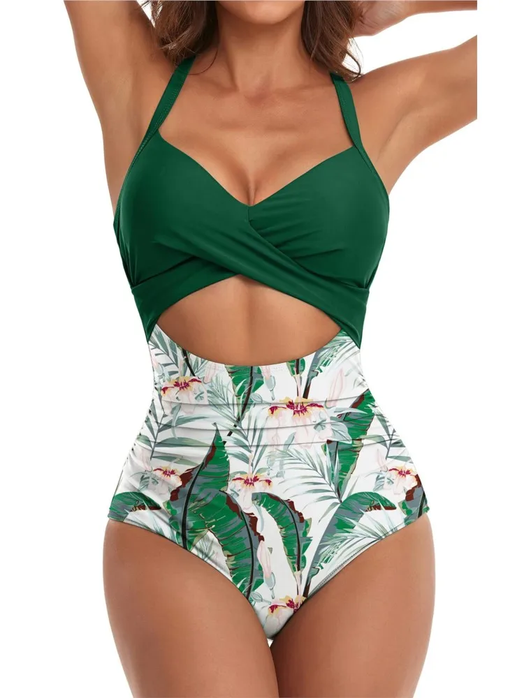 

New High Waist Sexy Swimsuit Women Summer Bathing Suit Bikini Set Sleeveless Swimwear Women Beach Swimming Suit For Female
