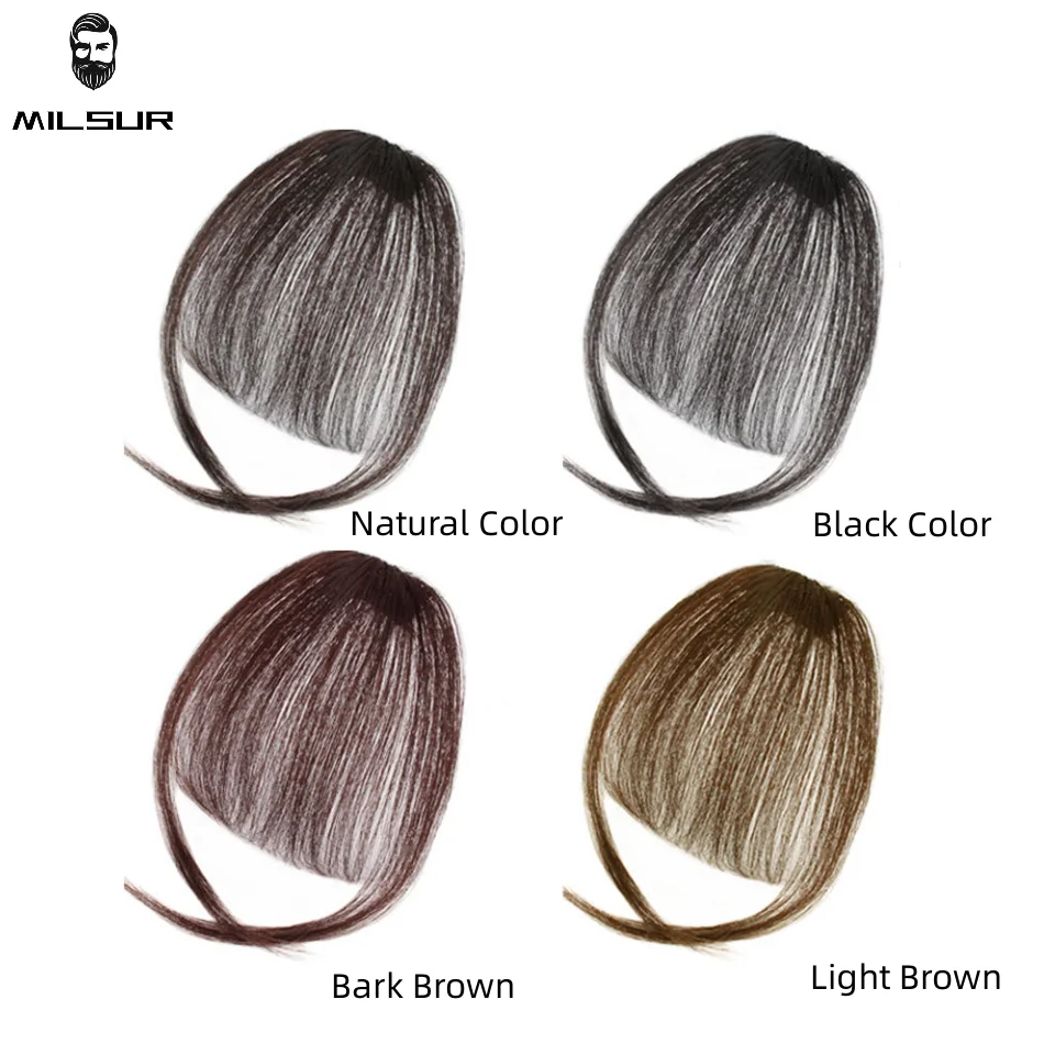 Human Hair Bangs For Women Natural Black Hair Bangs Lady Human Hair Fringe Air Bangs Brown Color