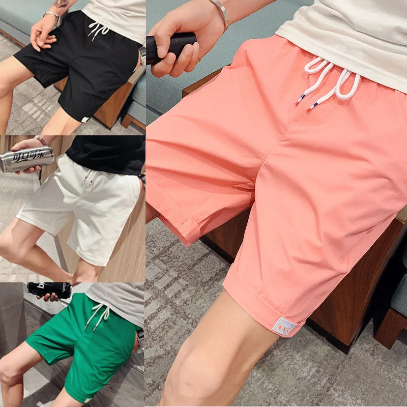 Quick Dry Man Short Pants Home Shorts for Men Pink New In Pant 2024 Y2k Small Size Vintage 3 Quarter 90s Xl Cotton Korean Style