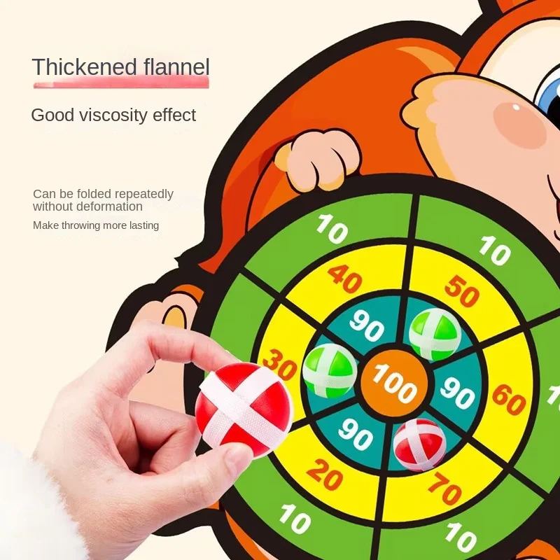 Children Cartoon Animal Dart Board Sticky Ball Indoor & Outdoor Dart Games Toy Family Interactive Educational Toy for Kids Gift