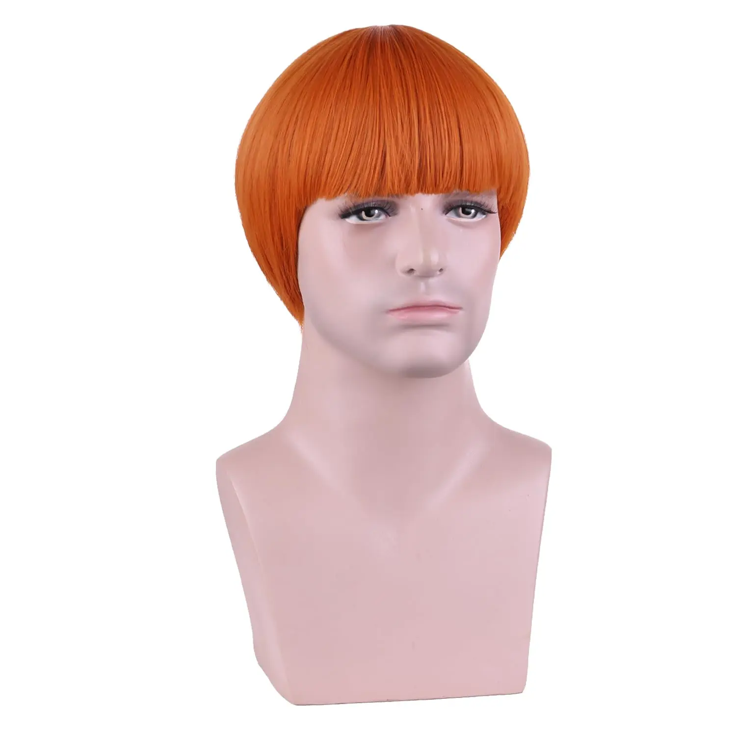 قصيرة الفطر قطع شعر مستعار للرجال 60s-80s شعر مستعار مسطح خمر فيلم حفلة الهالوين ناقلات زي شعر مستعار أنيمي