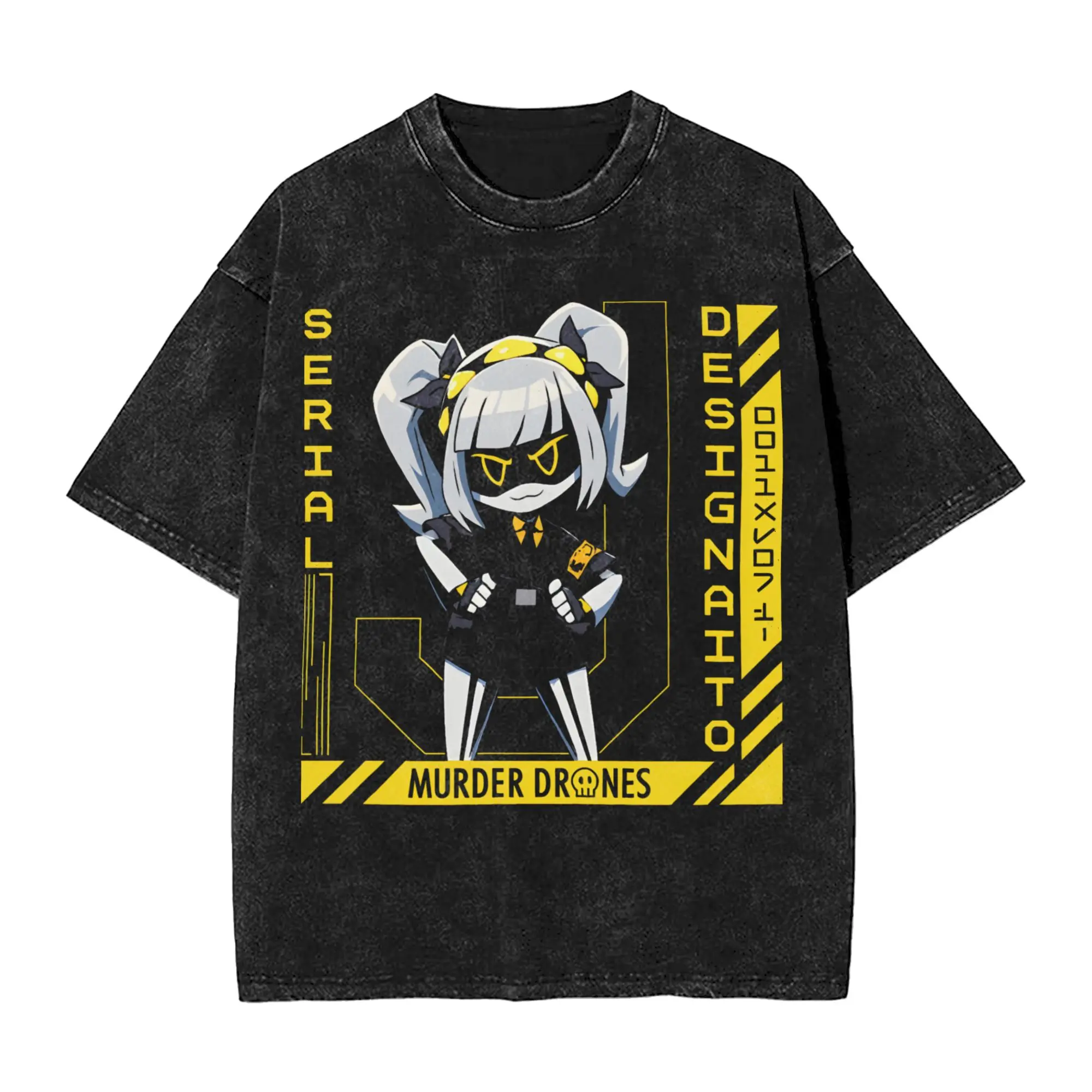 Murder Drones Anime T Shirts Hip Hop Washed Short Sleeve Harajuku T-Shirts  Fashion Men Women Tops Streetwear Graphic Tops Tees