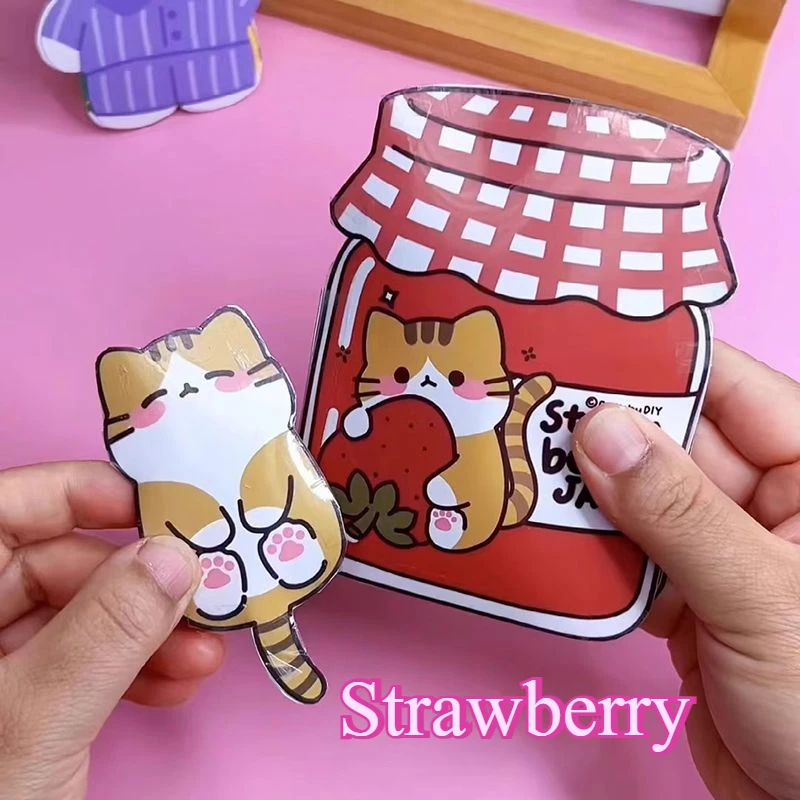 Strawberry Jam Kitten Diy Quiet Book Free Cutting Pinch Fun Children DIY Handmade Materials Book Girl Toy Gift Kids Crafts