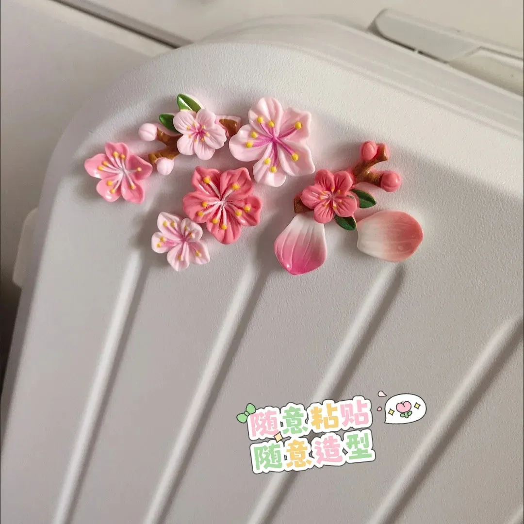 Peach Blossom Car Decal DIY 3D Sticker for Electric Vehicles Motorcycle Accessories Flower Ornaments Small Decorations view 3