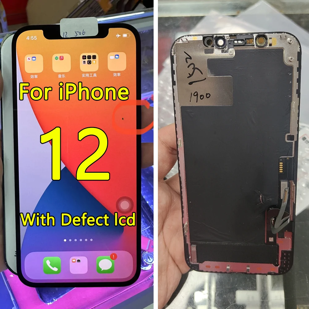 Test Defect Display For iPhone 12 LCD Display Screen Replacement Digitizer Assembly For iPhone12 Display