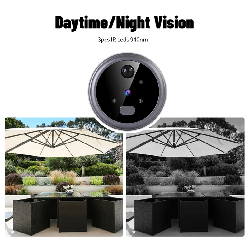 Hot-Doorbell Peephole 2.8In Lcdscreen Automatic Capture Recording PIR Motion Eye Electronic Night Version Camera Viewer Bell