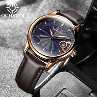 OCHSTIN new 2025 personality simple business casual automatic mechanical movement watch leather strap men's mechanical watches