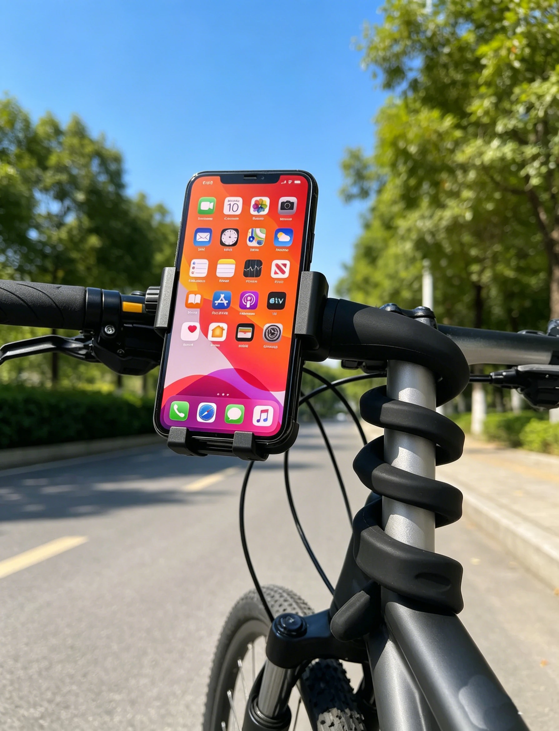 

Universal Flexible Phone Holder, Portable Adjustable Mount for Treadmill, Spin Bike, Stroller, Cart, Bed, Car, Kitchen and Desk