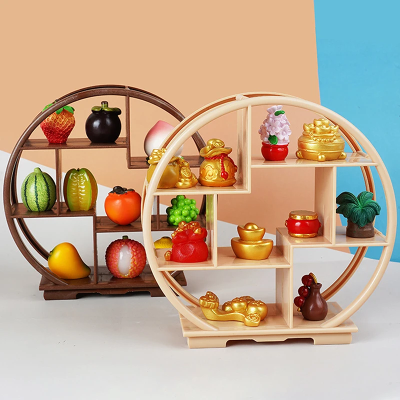 

1 шт. Аксессуары для кукольного домика DIY: миниатюрная пустая полка-витрина, подставка для хранения, модель, декор для сцены