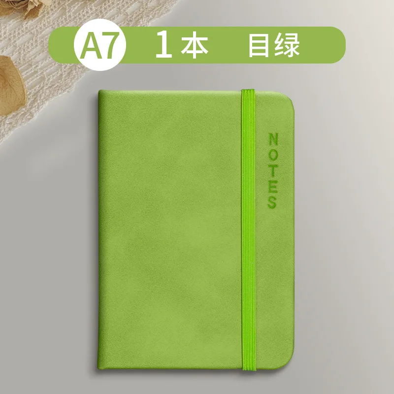 Mini A7 Pocket Notebook Handmade Leather 80 Sheets Notepad Portable Travel Diary Planner Schedule Cute School Office Supplies