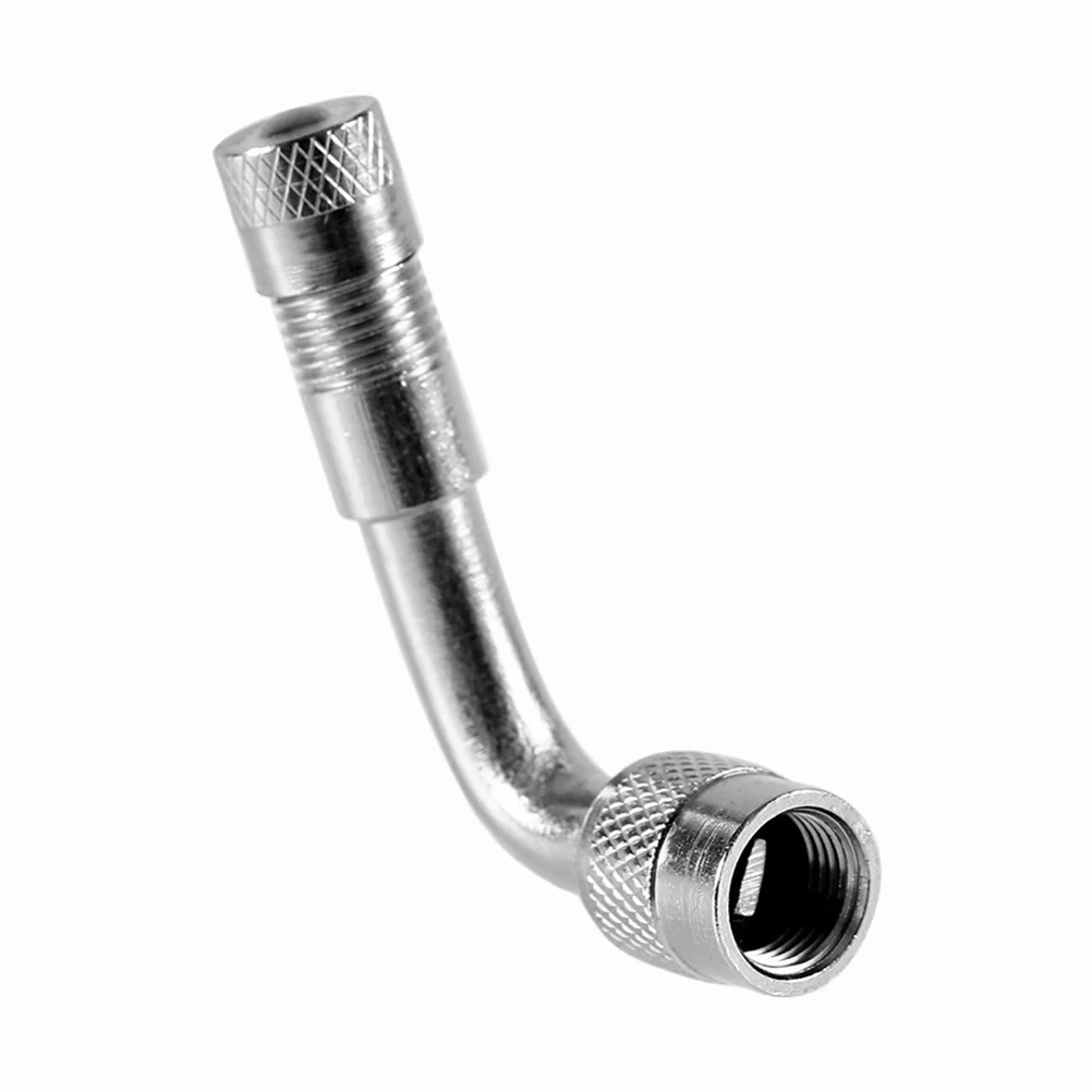 

2 pcs Valve Extension Adapter Durable For Universal Tire Inflation Deflation Easy Install Silver Car Bike Motorcycle