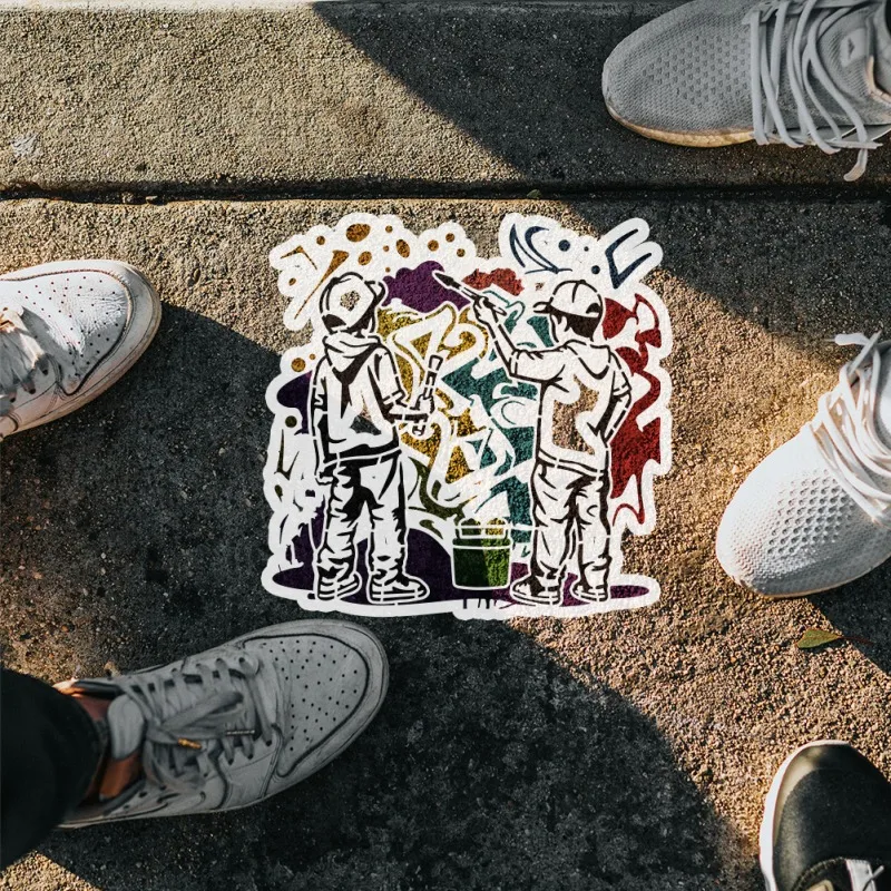 2 szt. Banksy miłość szablony do malowania 11,8x11,8 cala plastikowe PET malowanie ścian Graffiti szablony rysunków wydrążona miłość — zdjęcie 4