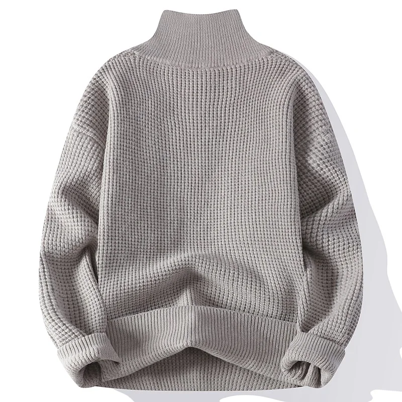 Cuello alto NEWARRIVAL Top térmico sólido con media cremallera estilo cuello alto para hombre