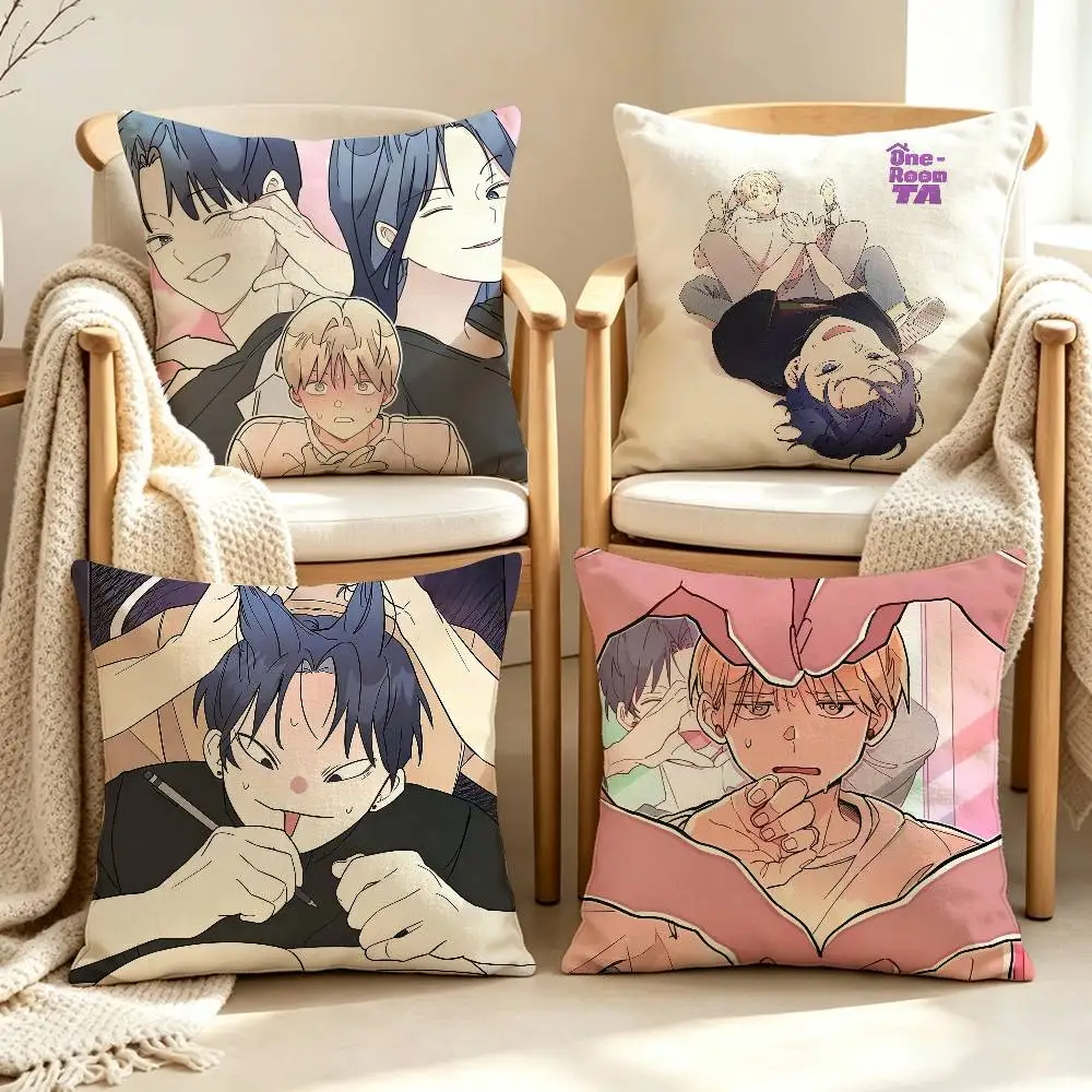 So Funny Manhwa OneRoom TA Uyun Jin Hyeong Customizable Square Cushion Cover Double Sided Print Pillow Case