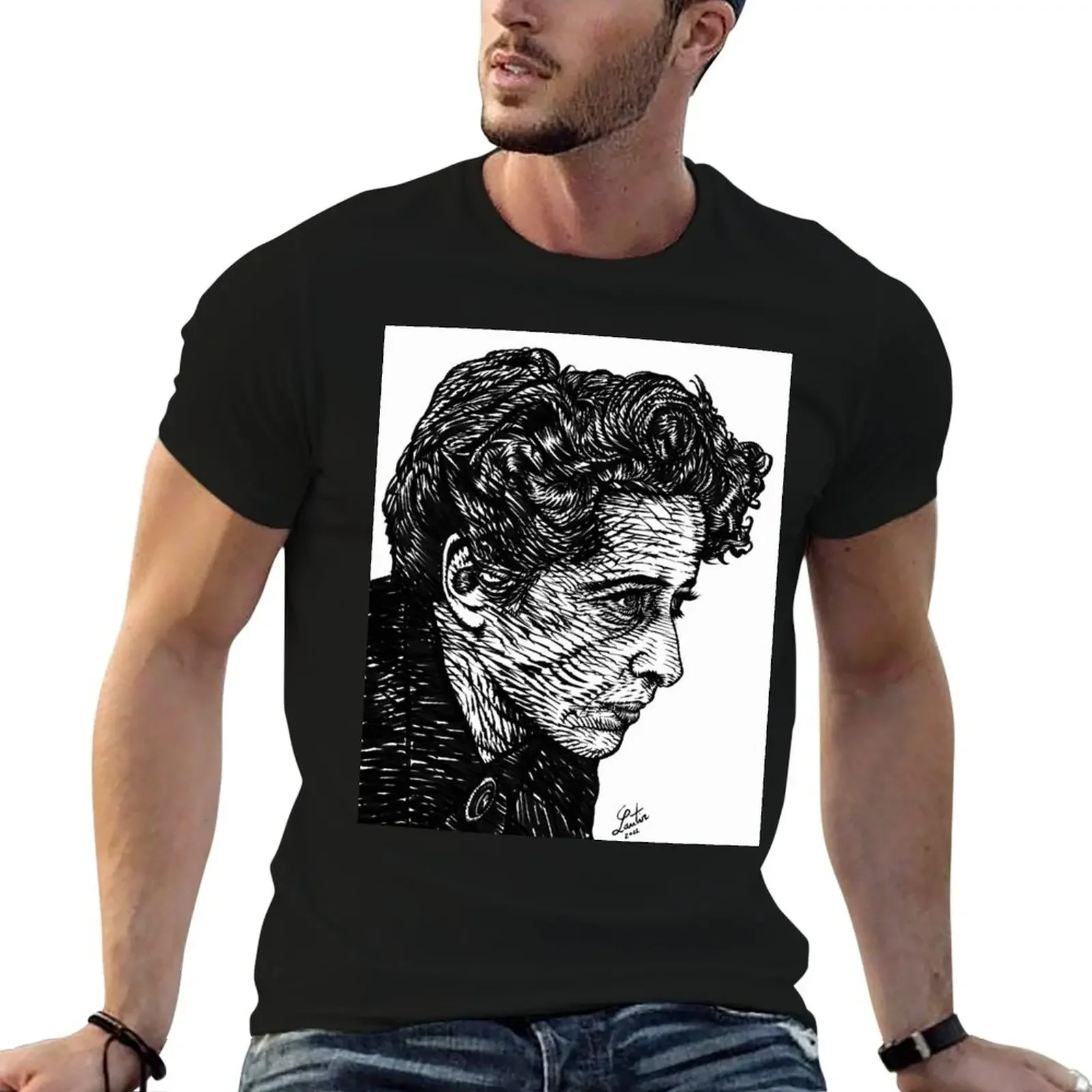 

HANNAH ARENDT ink portrait .5 T-Shirt customizeds vintage graphic tee heavyweights mens clothes