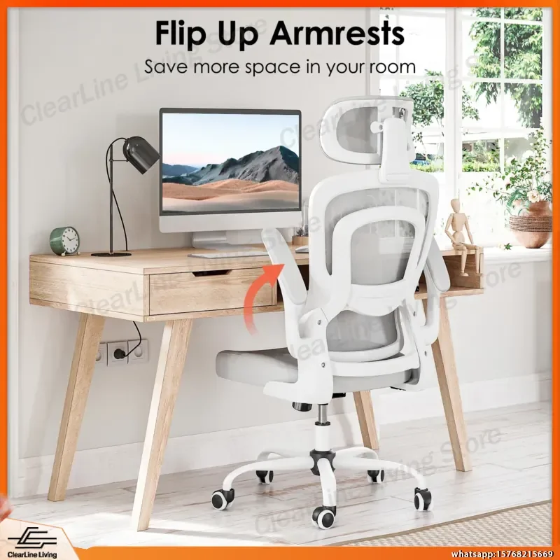 Farini Ergonomic Office Chair with Headrest and Lumbar Support High Back Swivel Desk Chair for Home Office Computer Work