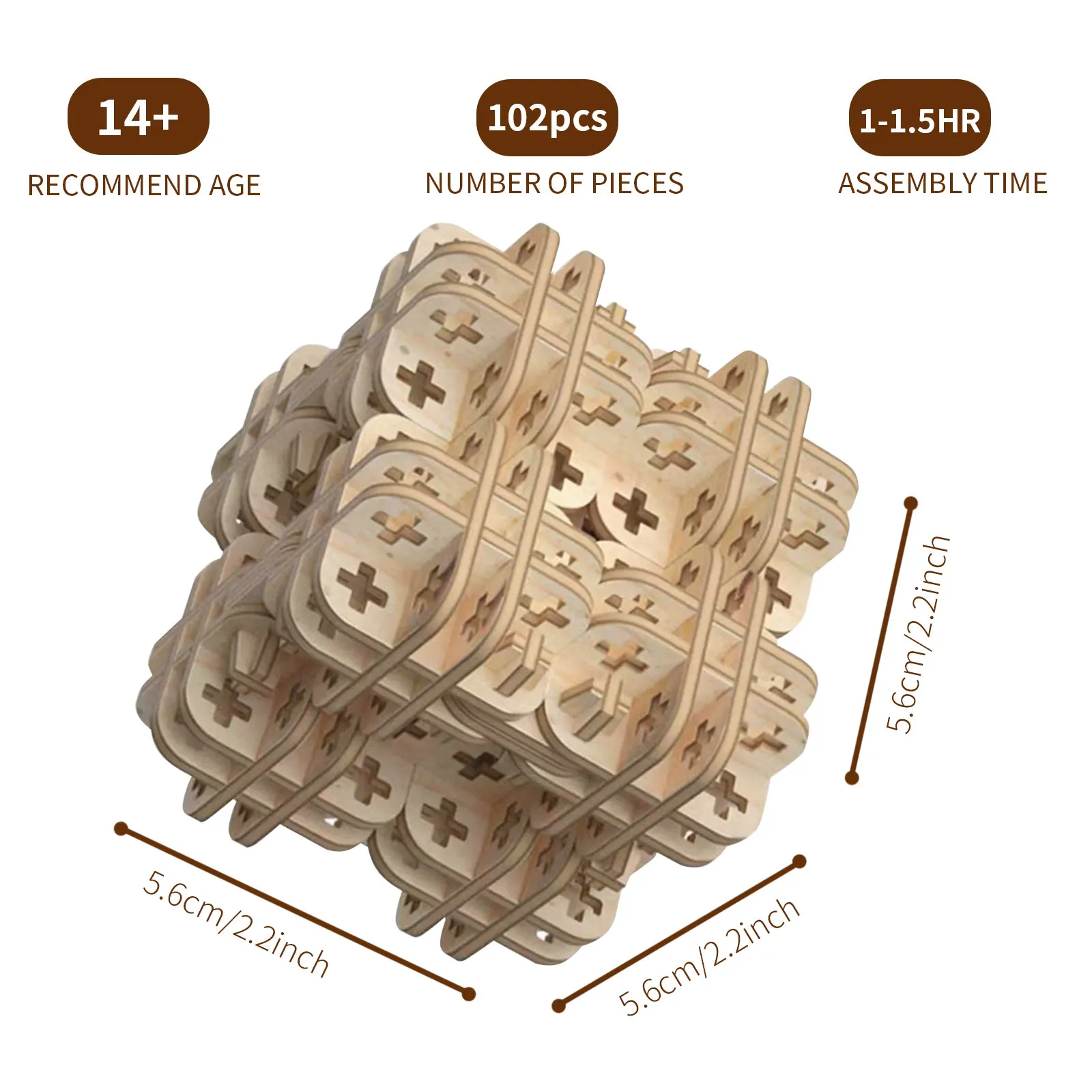 3D木製パズルマジックキューブモデルキット,手作り建設ギフト,クリスマスと誕生日