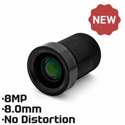 HD 8MP M12 Mount Lens 8.0mm No Distortion Aperture F2.8 Format 1/1.8