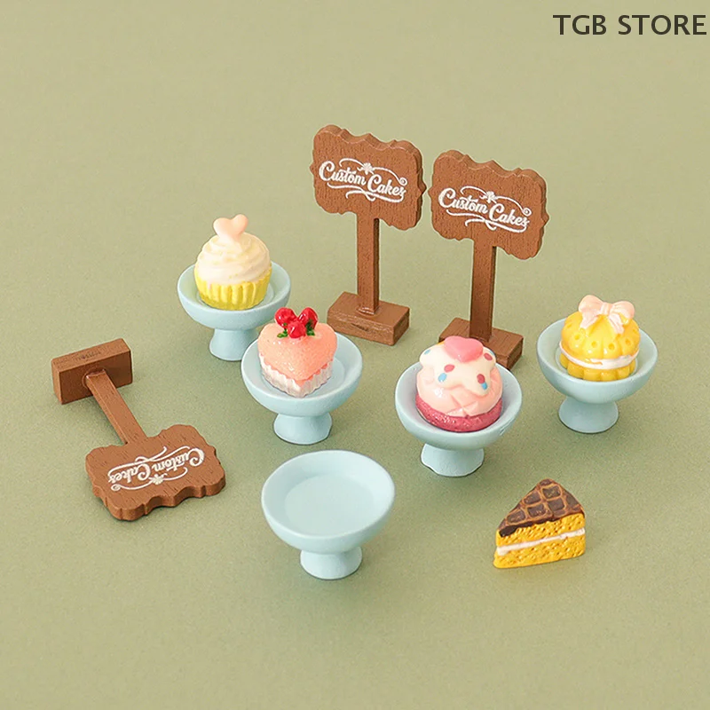 3 개/대 미니 디저트 팬 케이크 스탠드 과일 트레이 모델 귀여운 미니어처 음식 장난감 인형 집 인형 주방 액세서리