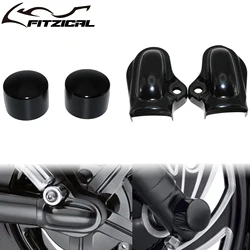 Motorcycle Front Axle Nut Covers Axle Covers Rear Wheel Shaft Cap Side Protector Guard Black For Harley V Rod VRSCA Night Rod