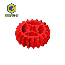 Gobricks 10Pcs Bricks 20-Tand Dubbelzijdig Bevel Gear Ldd32269 18575 Voor Bouwstenen Onderdelen Diy Baksteen constr Speelgoed