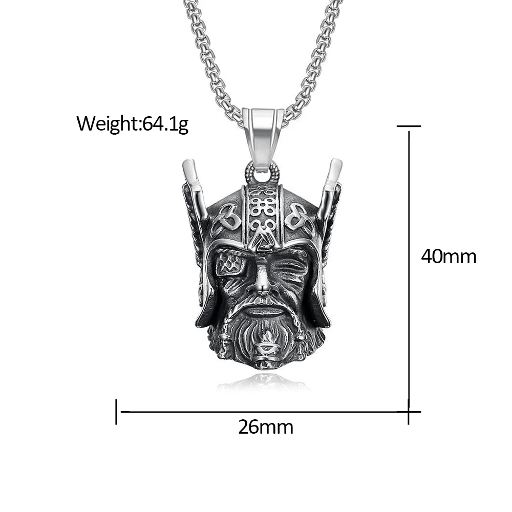 Vintage Viking Warrior Bell Pattern Necklace for Men Stainless Steel Black Norse Motorcycles Pendant Classic Jewelry Wholesale