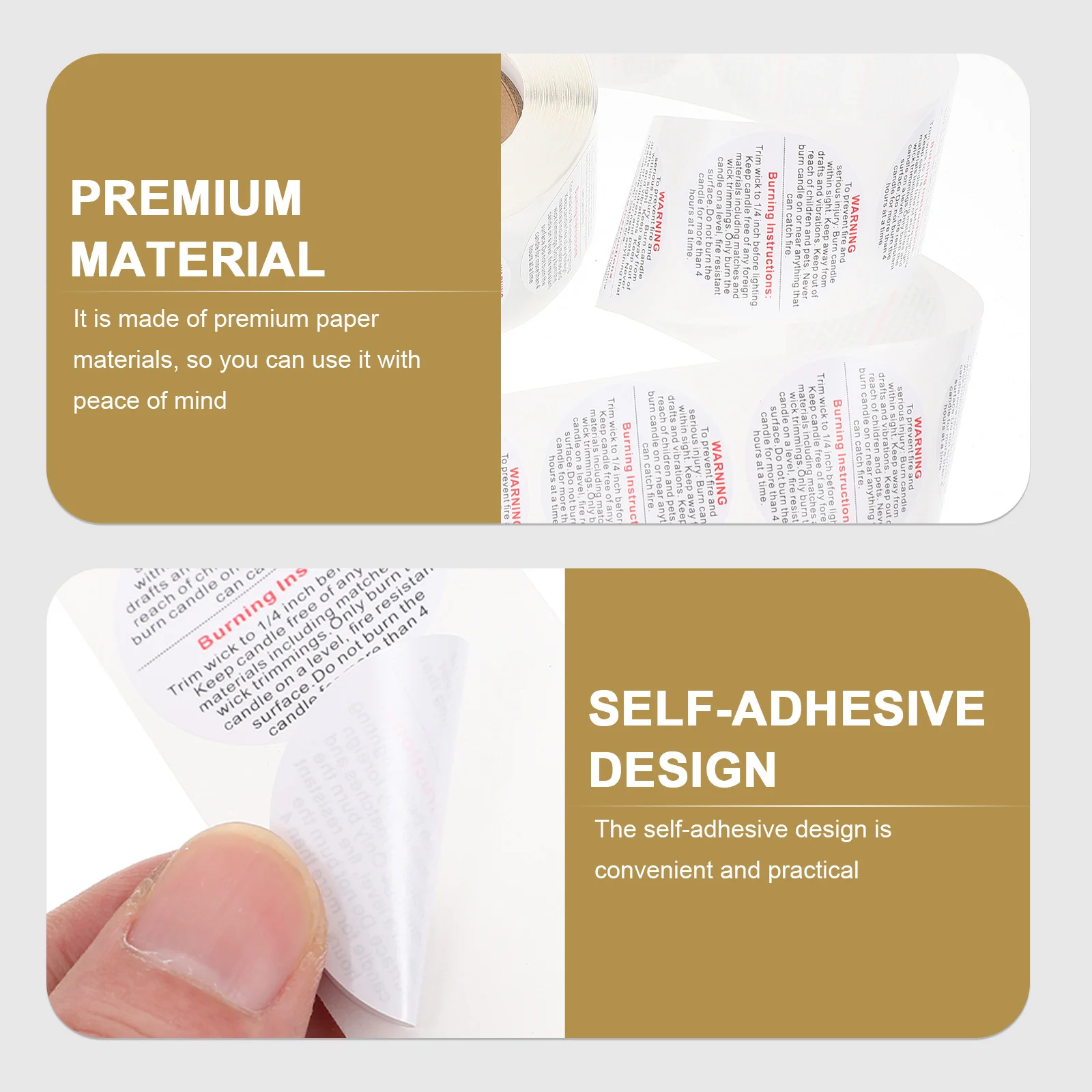 

1 Roll Warning Sticker Self-Adhesive Safety Decal For Jar Container Wax Melting Diy Making Supplies Label