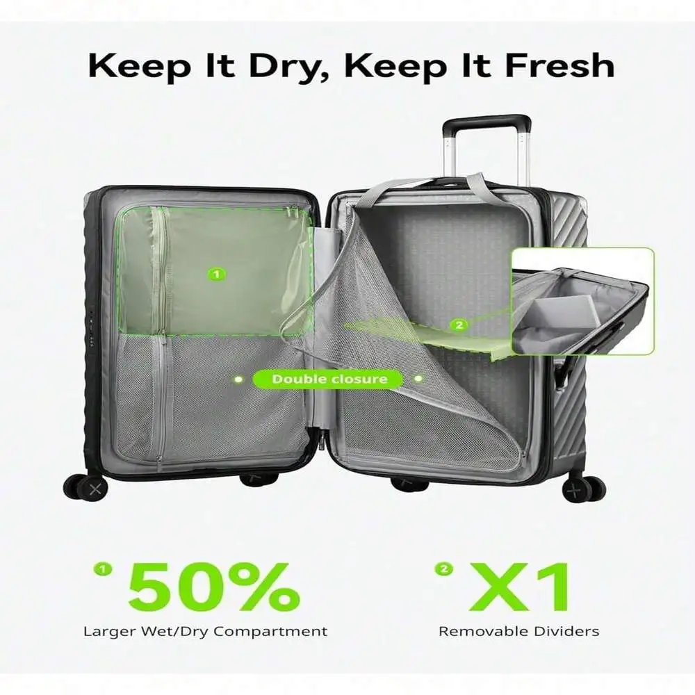 28 Inch 92.2L Expandable Hard Shell Trunk Luggage - Shock-Absorbing Spinner Wheels Large Suitcase For Long Trips