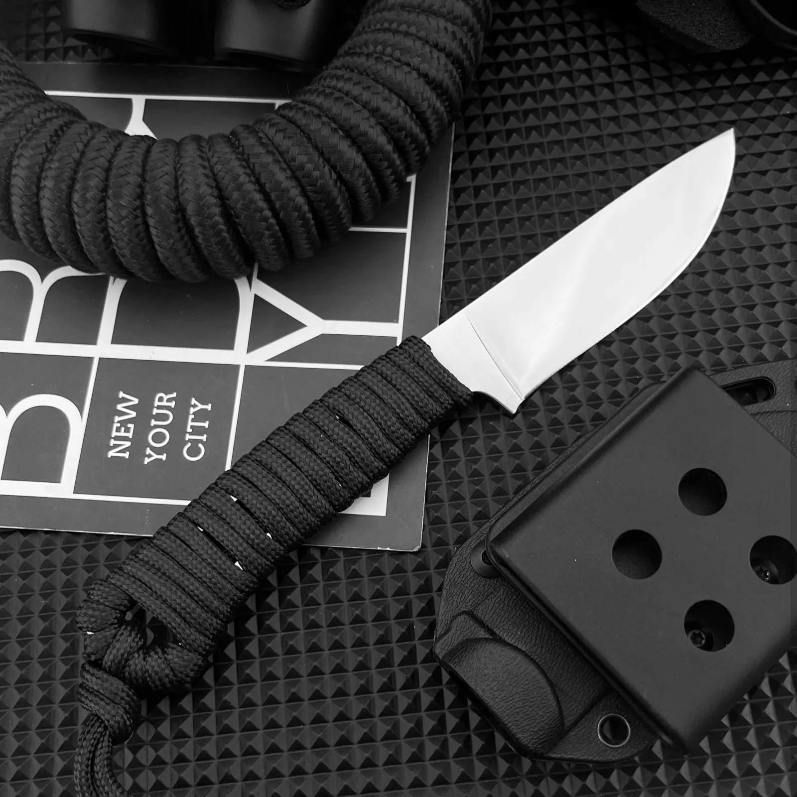 

Новейший уличный нож с фиксированным лезвием, лезвие 440C, нейлоновый шнур, ручка, EDC, тактические инструменты для выживания в самообороде для охоты и кемпинга