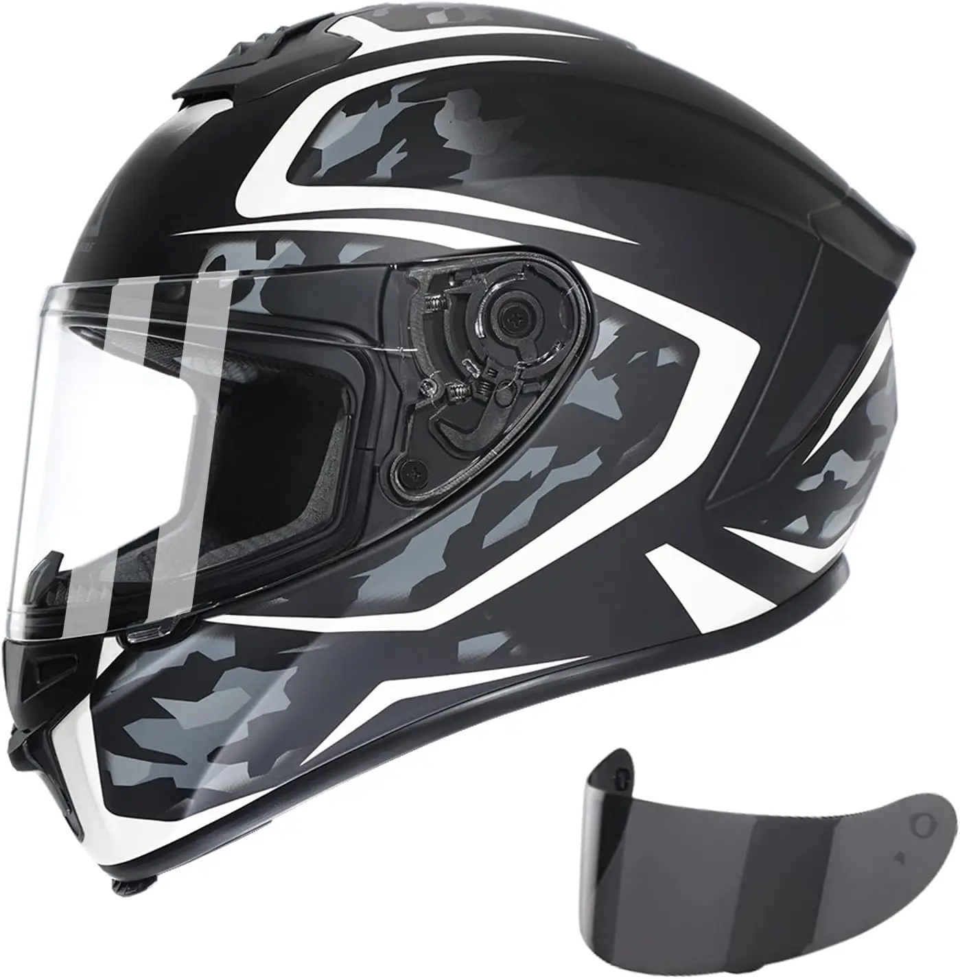 

Motorcycle Helmet for Adults, Full Face Motorcycle Helmet with Tinted and Clear Visor Meet Dot Approved