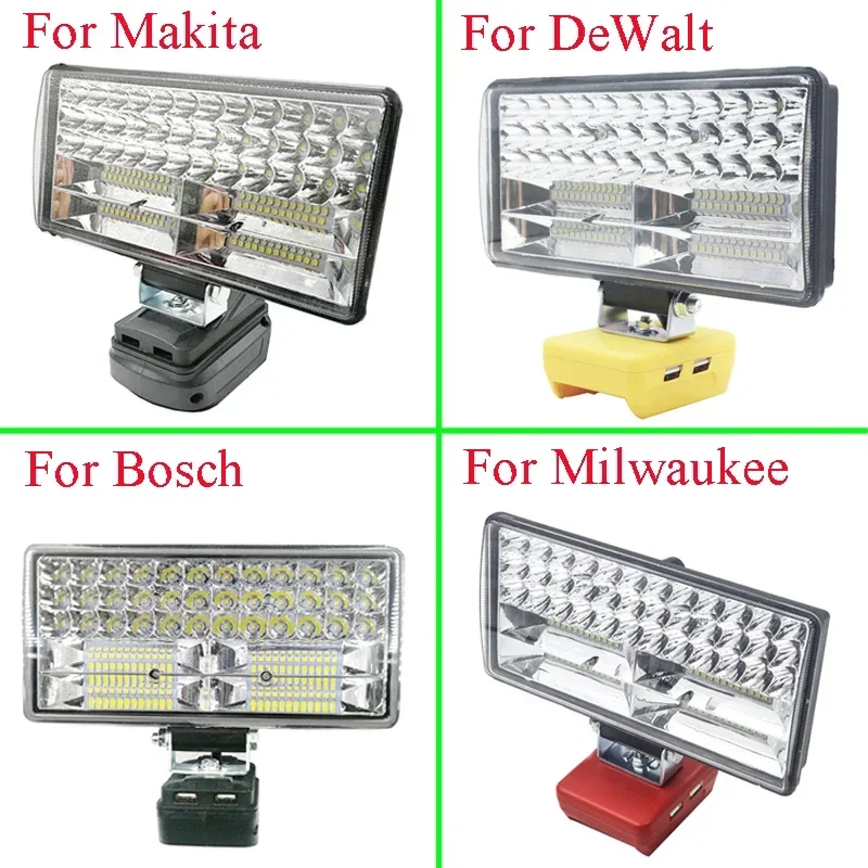 Polegada Carro Led Trabalho Luzes Tocha Lâmpada de Acampamento para Makita para Dewalt para Bosch para Milwauke Lomvum Zhipu Jingmi Li-ion Bateria 8