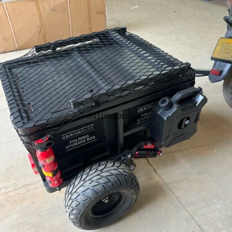 For Welded Motorcycle Rear Trailer,Multi‑Purpose Outdoor Cart for Camping,Fishing,Stall & Cargo Hauling