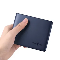 Wallet men's short real cowhide head layer cowhide wallet multi-function card bag wallet gift box for boyfriend