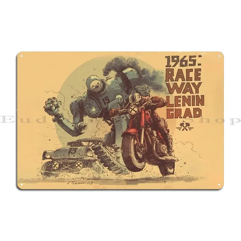 Raceway Leningrad 1965 Metal Plaque Personalized Iron Plaques Designing Cave Tin Sign Poster