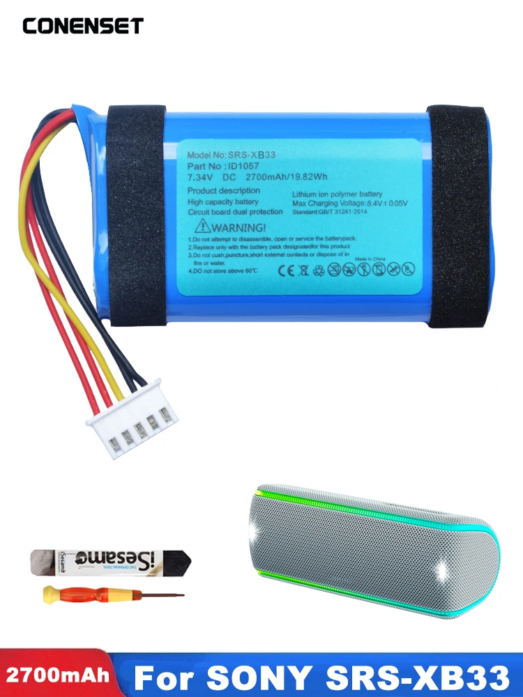 

2700mAh ST-06 Replacement Battery For Sony SRS-XB31 SRS-XB33 SRS XB31 XB33 Bluetooth Speaker Batteries IAJ002NA ID1057 7.40V