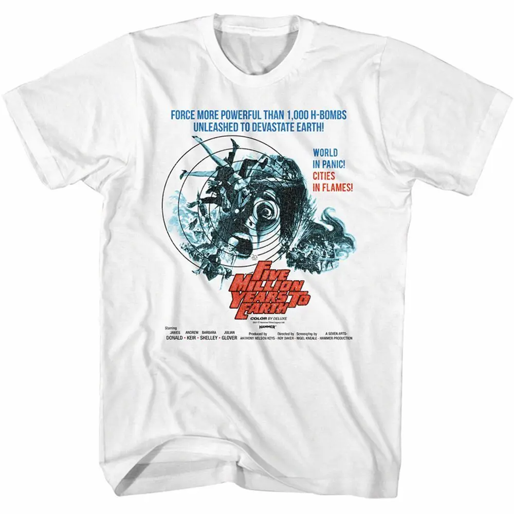 Hammer Horror Five Million Years To Earth White Adult T Shirt