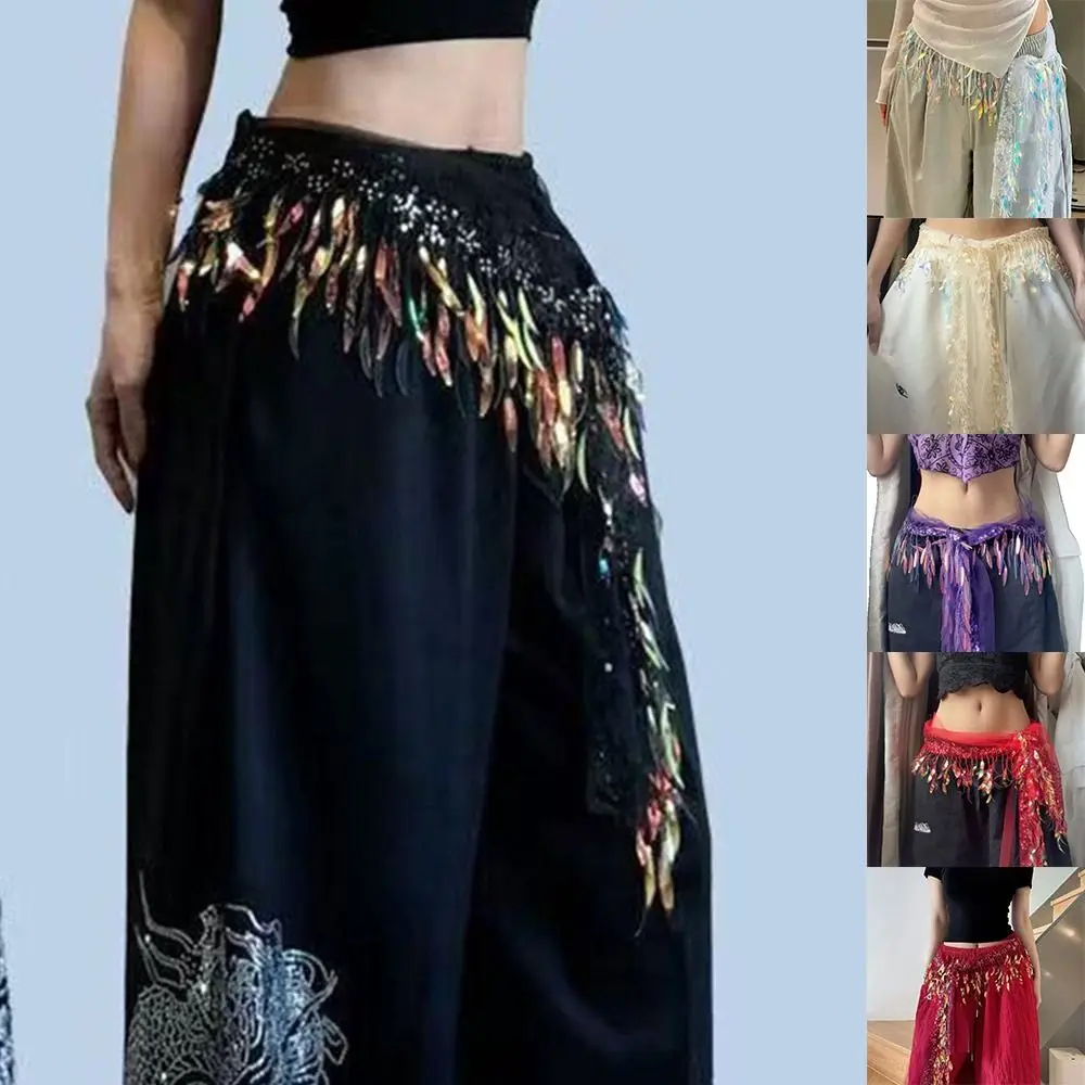 قابل للتعديل وشاح رقص الجاز الثلاثي وشاح شرابات الهيب هوب وشاح الشارع الشهير قميص موسع Y2K حزام أداء الرقص