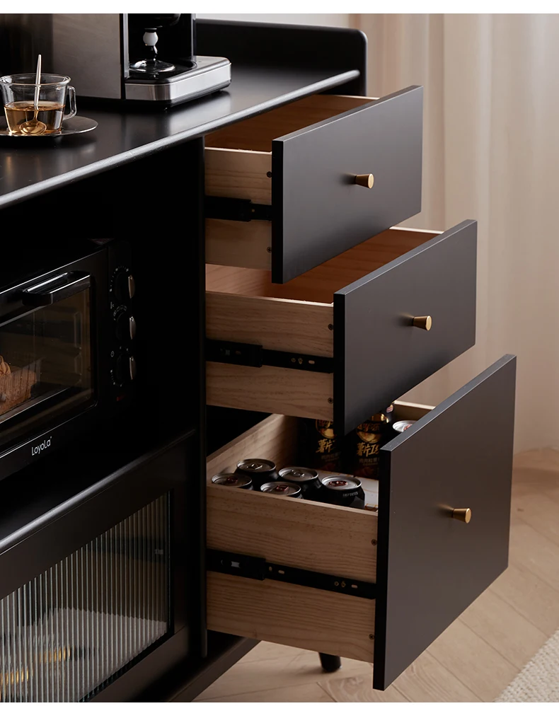 

Solid wood dining side cabinet Living room locker Kitchen cabinet Household microwave oven Side cabinet Locker