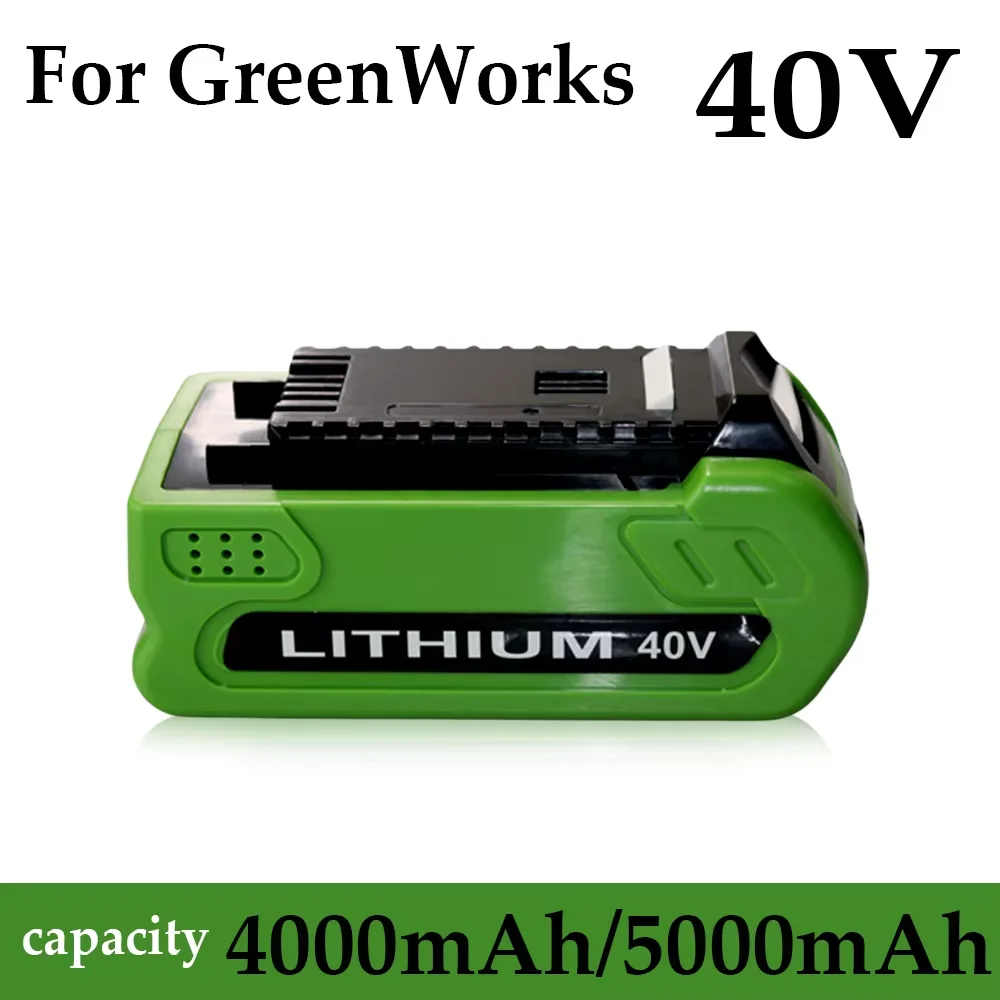 

For 40V GreenWorks Li-ion Rechargeable Battery 5000mAh for GreenWorks 29462 29472 29282 G-MAX GMAX Lawn Mower Power Tool Battery