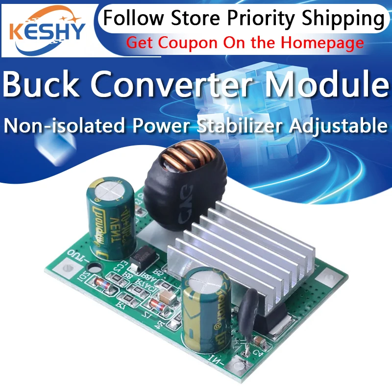 DC 9-120V to 5-12V 3A Step Down Converter Module Non-isolated Power Supply Buck Stabilizer Adjustable Voltage Regulator